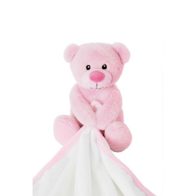 Duo : petit ourson rose avec sa doudou-peluche -Tummi 