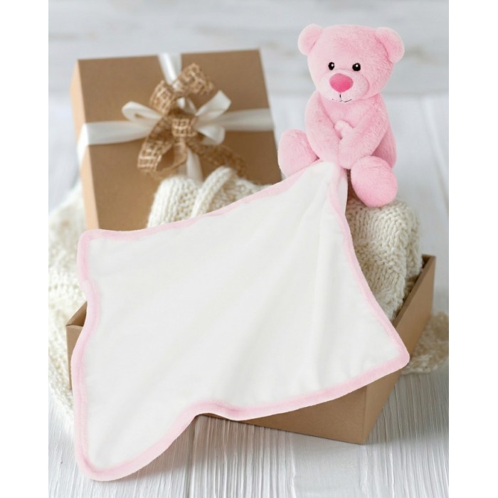 Duo : petit ourson rose avec sa doudou-peluche -Tummi Duo : petit ourson rose avec sa doudou-peluche -Tummi