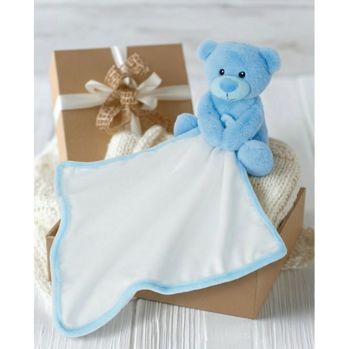 Duo : petit ourson bleu avec sa doudou-peluche -Tummi Duo : petit ourson bleu avec sa doudou-peluche -Tummi