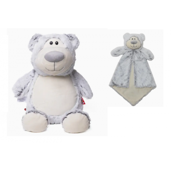 Duo ourson gris cubbies , peluche et doudou avec... Duo ourson gris cubbies , peluche et doudou avec...
