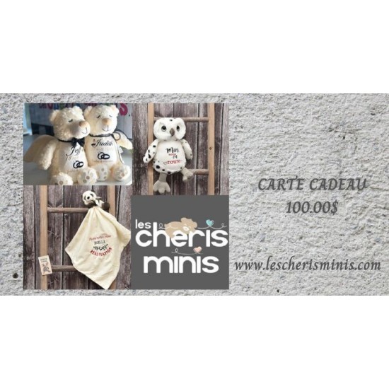 90$ pour une CARTE CADEAU de 100$