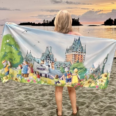 Le Château Frontenac - Serviette de plage en...