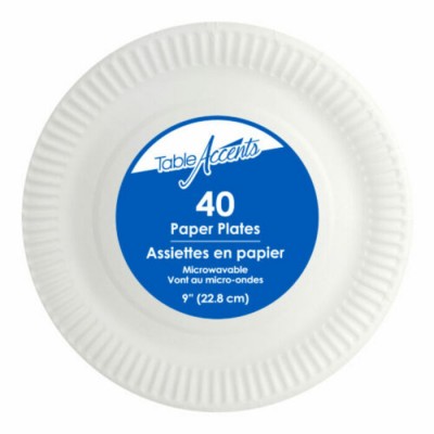  ASSIETTES EN PAPIER 9PO. NON PLASTIFIÉ BLANC...