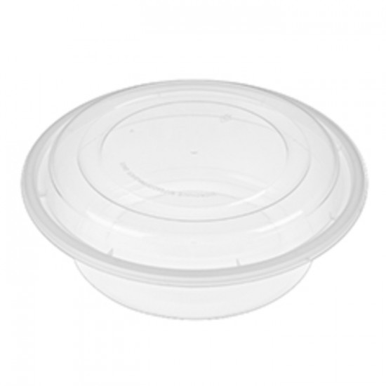 COMBO CONTENANT ROND COUVERCLE DÔME CLAIR 7po. 32OZ  /  150un