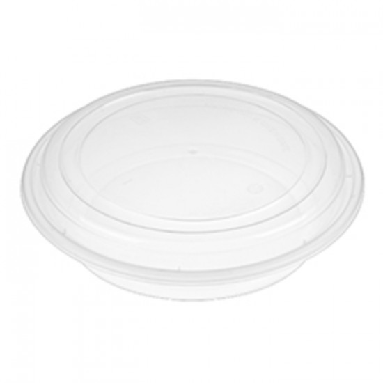COMBO CONTENANT ROND COUVERCLE DÔME CLAIR 9po. 48OZ  /  150un