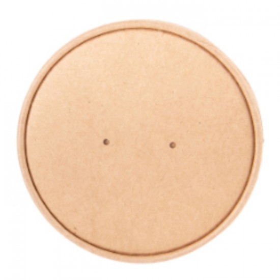 COUVERCLE POUR CONTENANT ROND EN PAPIER BRUN 24 32OZ KPC KP D118 / 500UN