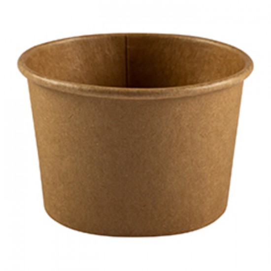 CONTENANT ROND EN PAPIER BRUN 8OZ 8FCB / 500UN