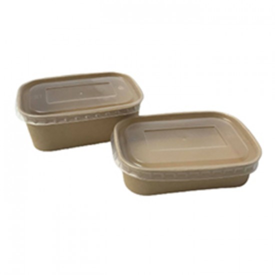 CONTENANT RECTANGULAIRE EN PAPIER BRUN 1000ML PC1000PE 6.81po.X4.84po.X2.95po. / 300UN