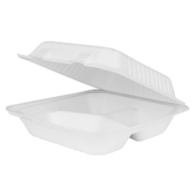 CONTENANT REFERMABLE EN BAGASSE 3Compartiments...