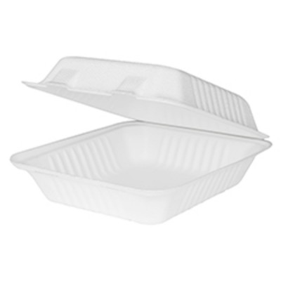 CONTENANT REFERMABLE EN BAGASSE 1200ML 8po. X 8po....