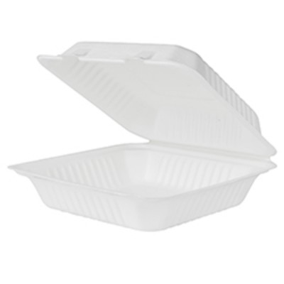 CONTENANT REFERMABLE EN BAGASSE 9po. X 9po. /...