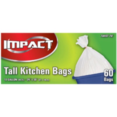 IMPACT SAC À ORDURES 24X30 BLANC CUISINE 60 Sacs