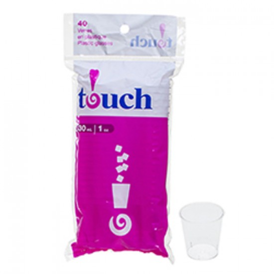 VERRE EN PLASTIQUE CLAIR 1oz (TI95005) / TOUCH