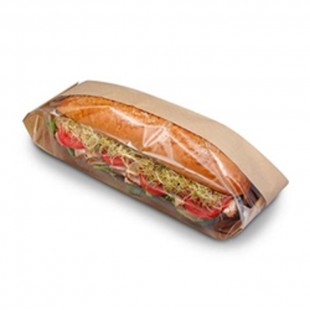SACS PAPIER BRUN FENÊTRE SANDWICH 4.25po X 2.75po...