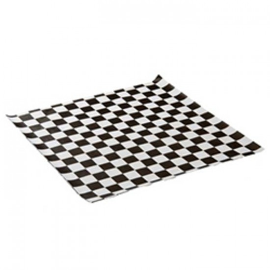 PAPIER DAMIER NOIR ET BLANC 9po x 12po / Papier Alimentaire