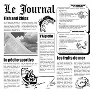 PAPIER CIRÉ IMPRIMÉ LE JOURNAL 12po x 12po /...