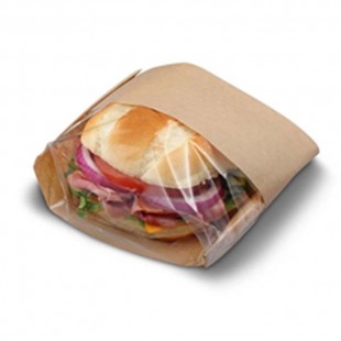 SACS PAPIER BRUN FENÊTRE SANDWICH 4.5po x 2.5po x...