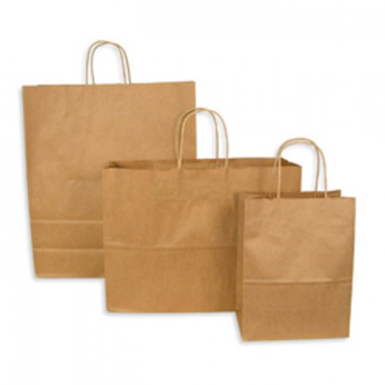 SAC EN PAPIER BRUN AVEC POIGNÉES TORSADÉES MART...