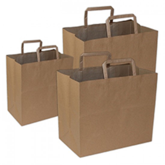 SAC EN PAPIER BRUN AVEC POIGNÉES PLATES...