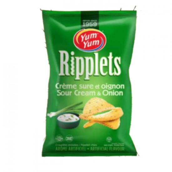 CROUSTILLES CRÈME SURE & OIGNONS RIPPLETS / YUM YUM 200g