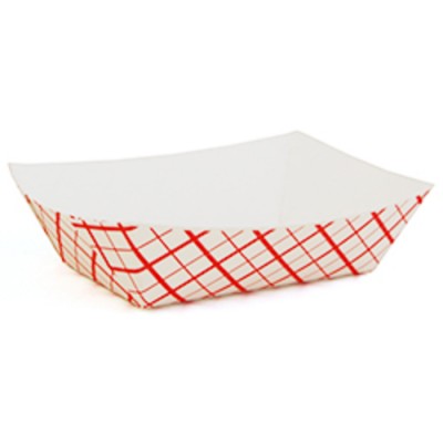 PLATEAU EN CARTON À CARREAUX ROUGE 1LB 16OZ 0413...