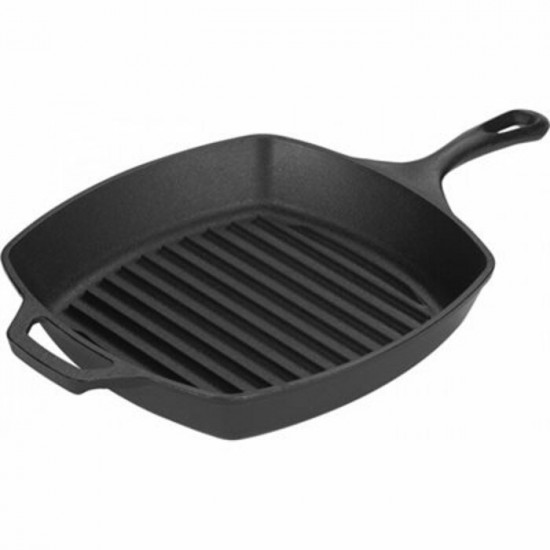 POÊLON GRIL EN FONTE D'ACIER CARRÉ 10.25PO /...