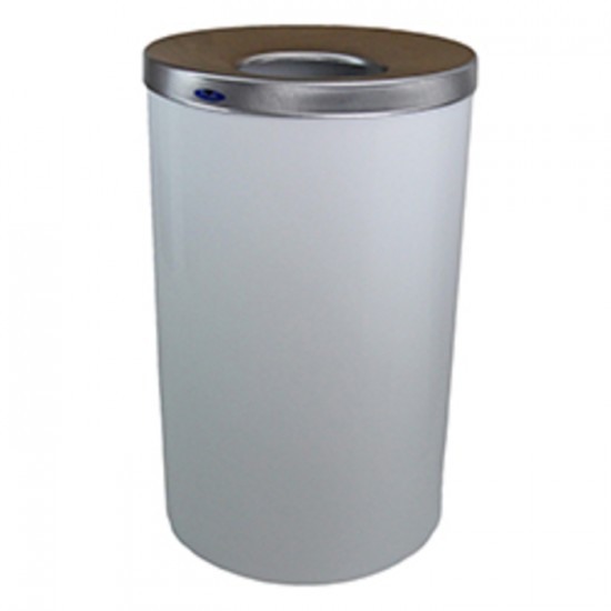 POUBELLE LOBBY BLANCHE EN ACIER 125Litres...