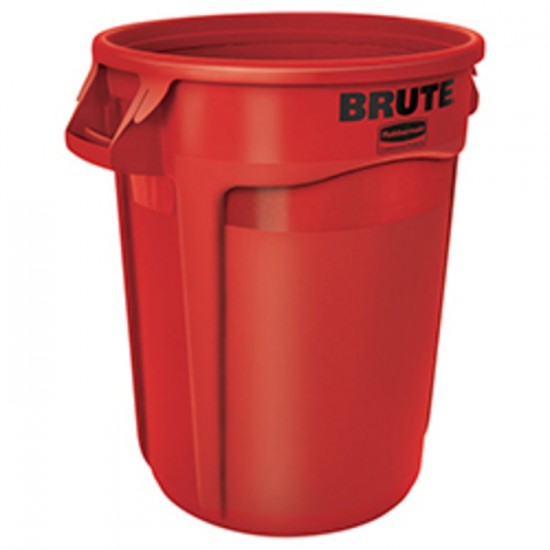 POUBELLE RONDE ROUGE 76Litres 20GALLONS BRUTE /...