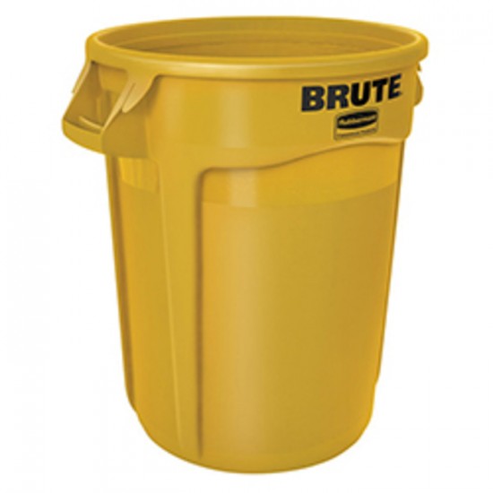 POUBELLE RONDE JAUNE 166Litres 44GALLONS BRUTE /...
