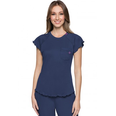 Haut col en V Layers marine