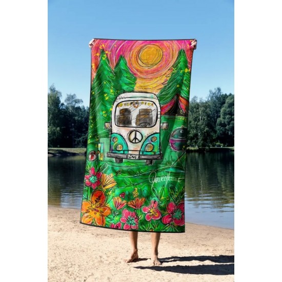 Serviette de plage ''Van en forêt''