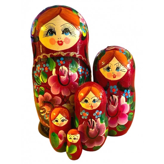 1913 - Matriochka Poupées Russes Motif Floral...