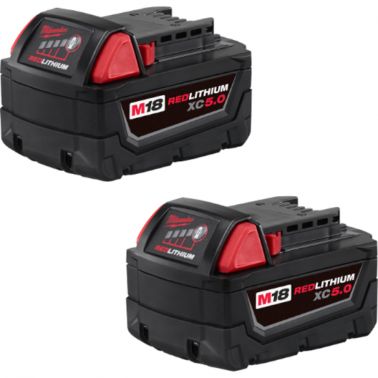 48-11-1852 | Milwaukee 48-11-1852 M18™ REDLITHIUM™ XC5.0 Lot de deux batteries à capacité étendue