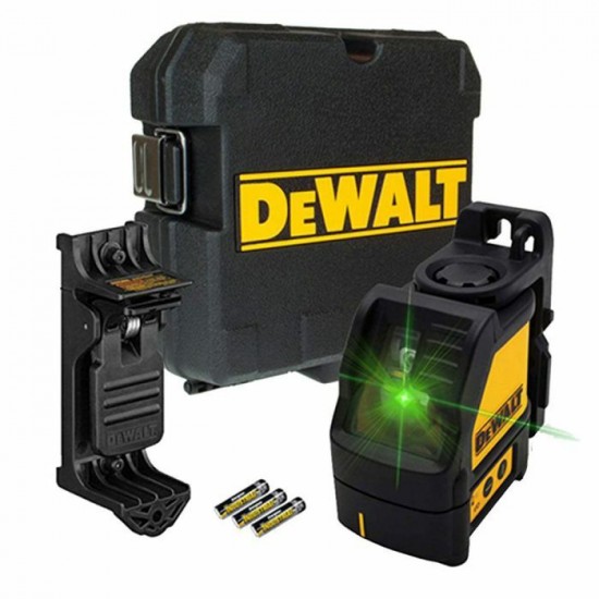 DW088CG | DEWALT Niveau laser à lignes croisées auto-nivelant vert de 165 pieds avec (3) piles AAA et étui