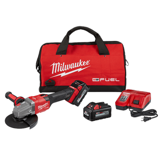 Milwaukee 2981-22 M18 FUEL 4-1/2” – 6” Braking Grinder Kit Slide Switch Lock-On