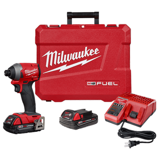 Milwaukee 2853-22CT M18 FUEL 1/4″ Hex Impact Driver Kit