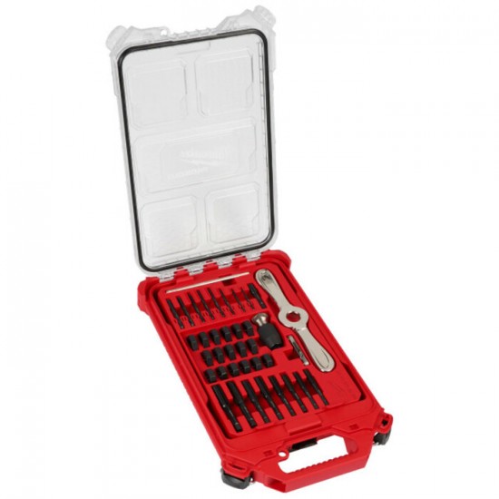 49-22-5604 / Ensemble de 38 tarauds et filières MILWAUKEE SAE PACKOUT™ avec poignée Hex-LOK™ 2-en-1