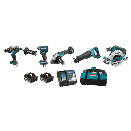 DLX5041TX1 | Ensemble de 5 outils 18V (5,0 Ah) LXT Makita Brushless