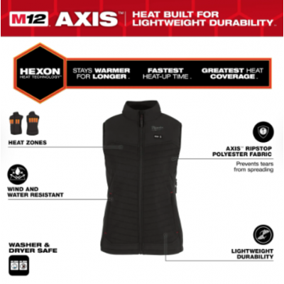 Gilet chauffant AXIS™ HEXON pour femme Milwaukee F300B-21M M12™ | Noir