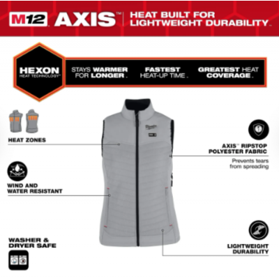 Gilet chauffant AXIS™ HEXON pour femme Milwaukee F300G-21 M12™ | Gris