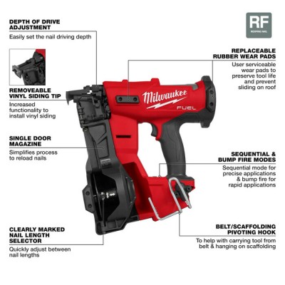 Milwaukee 2909-20 | Cloueuse à bobine pour toiture M18 FUEL