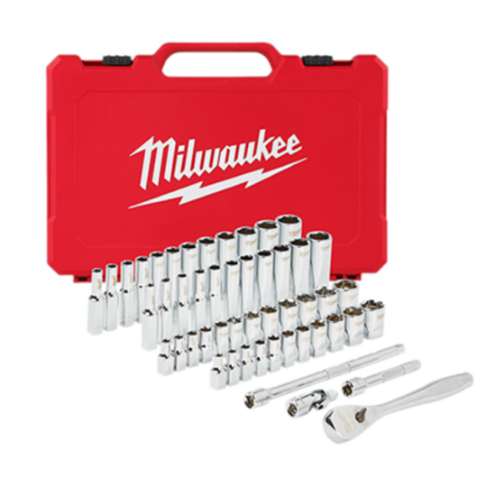 48-22-9004 / 1/4" Drive 50pc Ratchet & Socket Set - SAE & Metric Milwaukee