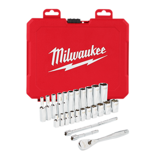 48-22-9404 / 1/4" Drive 26pc Ratchet & Socket Set - SAE Milwaukee