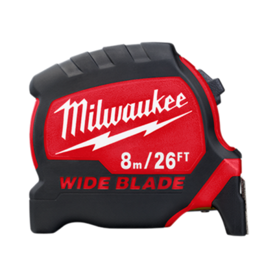 48-22-0226 | Milwaukee 8 m/26 ft. x 1.3-inch Blade Premium Tape Measure with 14 ft. Standout