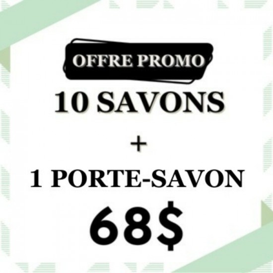 10 savons + 1 porte-savon