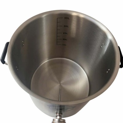 Marmite de brassage Mammoth de 10 gallons - Fond triple - Valve et thermomètre - SS 304