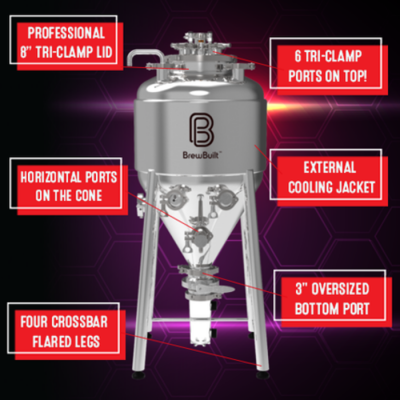 Fermenteur BrewBuilt X3 Jacketed Uni Conical - 14 gallons US (53 L)