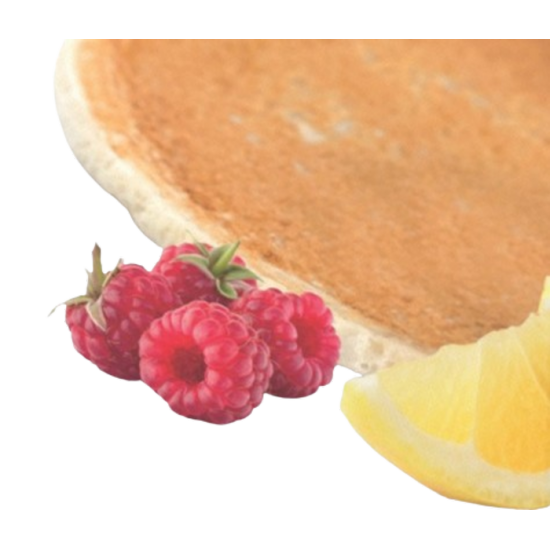 Crêpes protéinées au citron et aux framboises