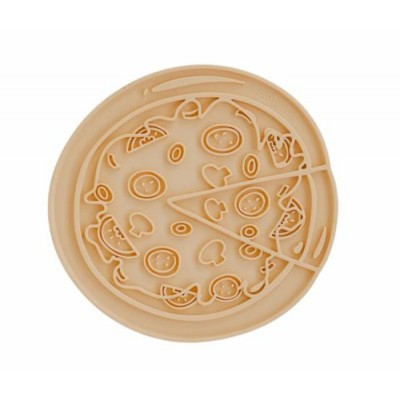 Dexypaws Tapis de léchage stimulant en forme de pizza Jaune