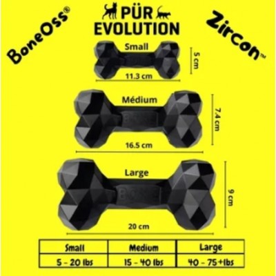 PÜR EVOLUTION Boneoss Zircon jouet a macher robuste en caoutchouc naturel